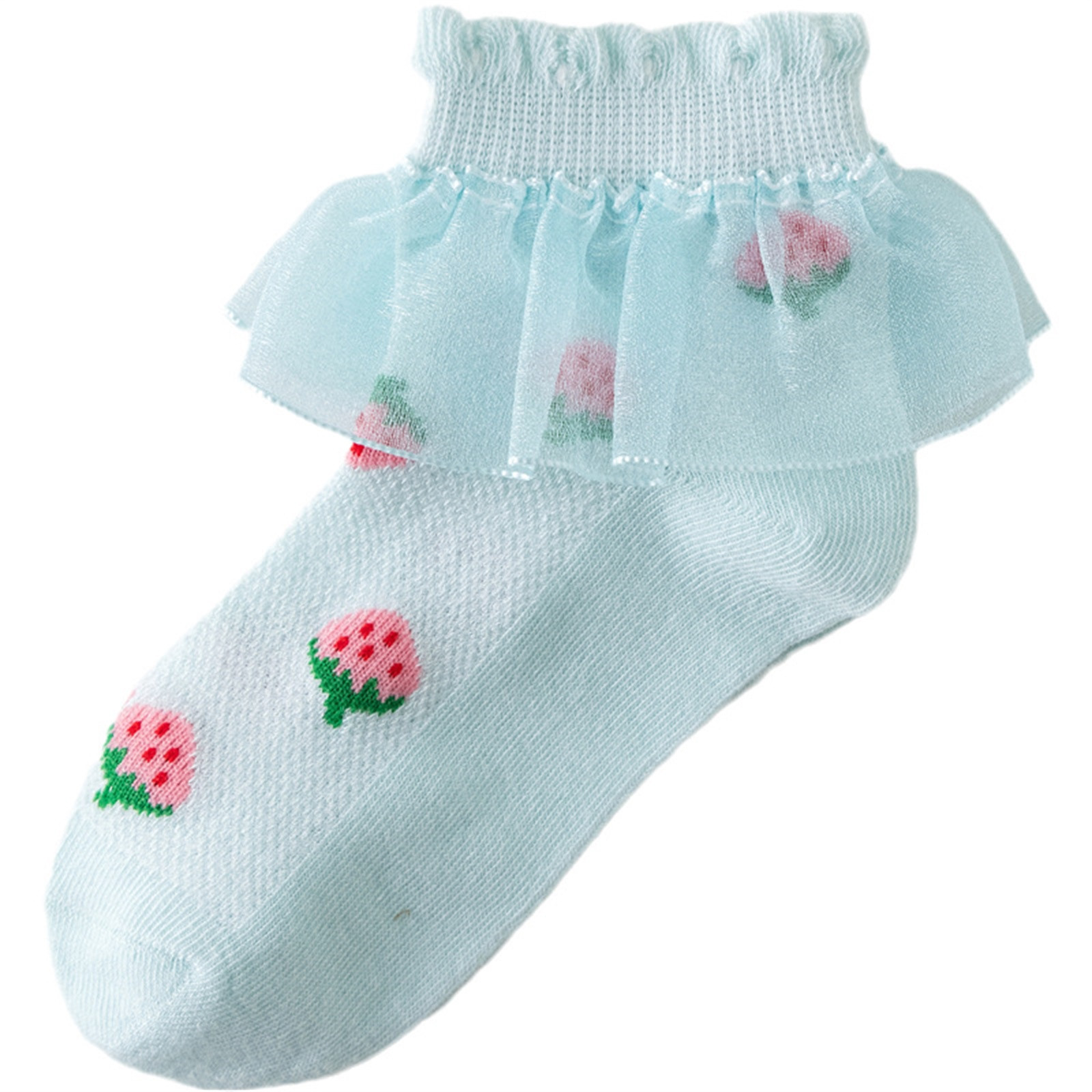 Fancifize Toddler Girls Ruffle Socks Infant Baby Eyelet Frilly Lace Princess Sock Fancy Dress Socks Ankle Cotton Dress Socks for Little/Big Kids 1-13 Years